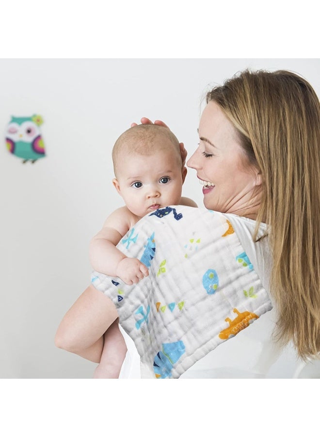 FOOK FISH Muslin Baby Burp Cloths 6 Pack Premium Cotton Burping Rags for Newborn Ultra Soft and Absorbent Unisex Spit Up Rags for Boys and Girls Perfect Baby Registry Gift 50X25cm - Image 2